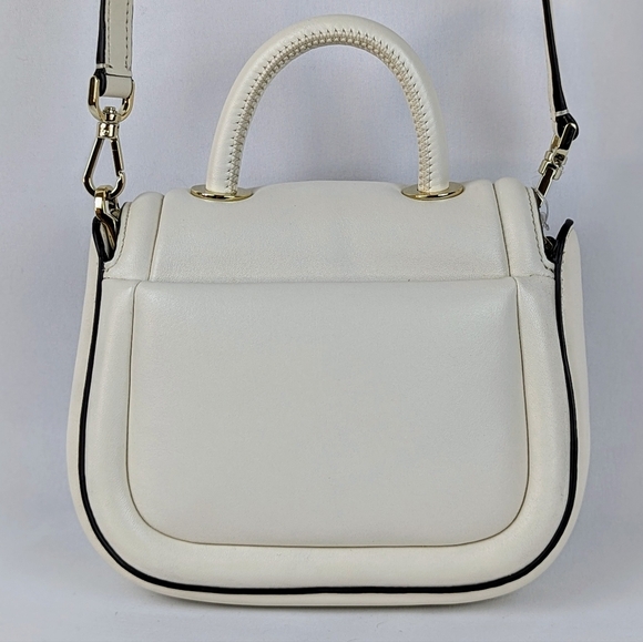 kate spade Puffy Mini Handle Crossbody Bag Leather Parchment Winter White NWT - Picture 6 of 13